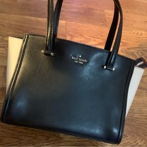 Kate spade black and White medium Staci satchel